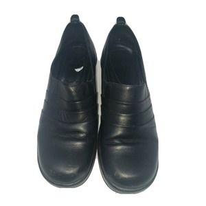 Dansko Clogs Women Size 7.5 8 38 Black Aubrey Leather Pleated‎ Leather